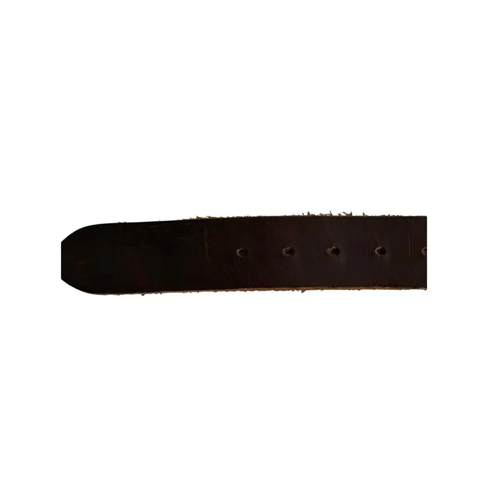 Harold’s women’s brown leather silver buckle Made in Italy belt size small